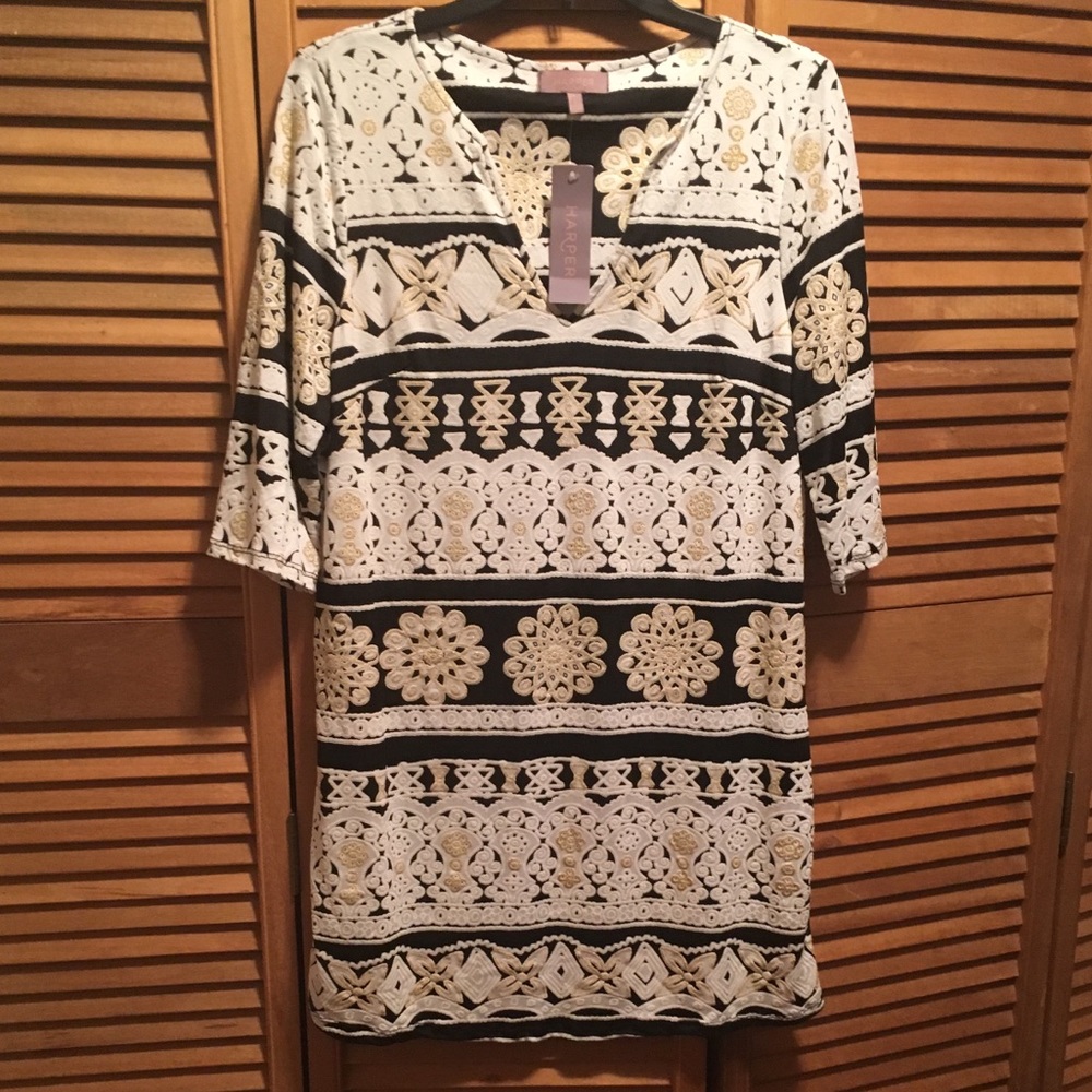 Harper Black, Cream & Gold Dress/Tunic
